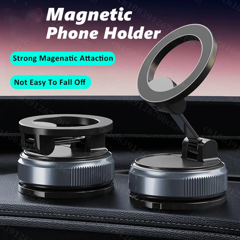 Strong Magnetic Car Phone Holder MagSafe Ultra Vacuum Suction Cup Phone Mount 360° Rotation Cell Phone Holder Car Bracket 2025