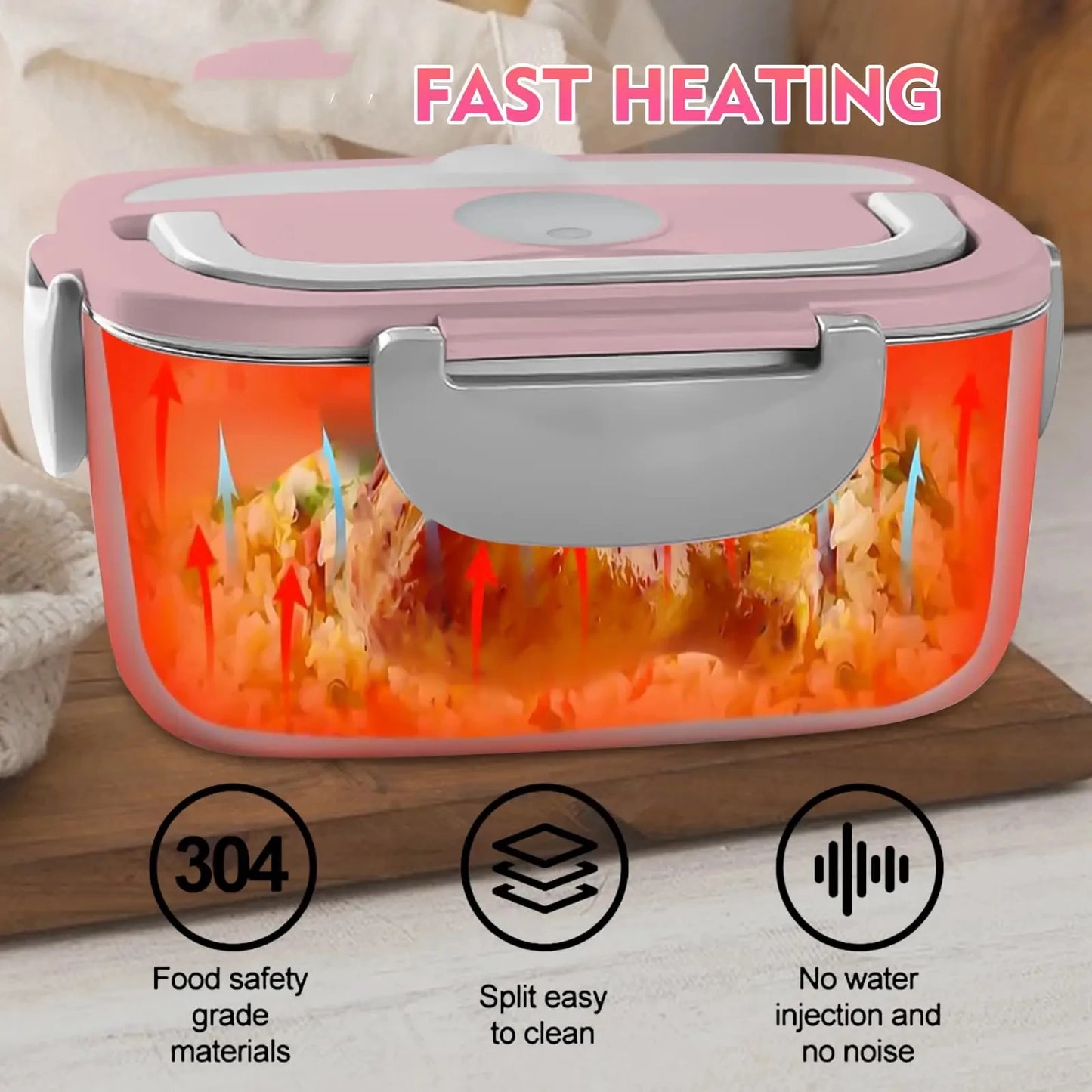 Electric Lunch Box: 12V/24V/110V Portable Food Warmer with 1.5L Leakproof Stainless Container & Insulated Bag for Car/Home (Multi Color Options)