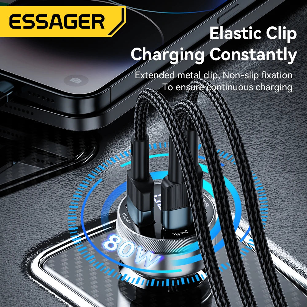Car Charger USB Type C PD Fast Charging for iPhone iPad Laptop Tablet