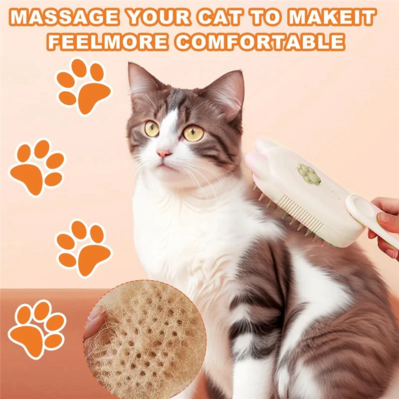 A79Z-3-In-1 Multifunctional Pet Steam Brush Cat Steam Brush Suitable For All Pets Advanced Atomization Technology