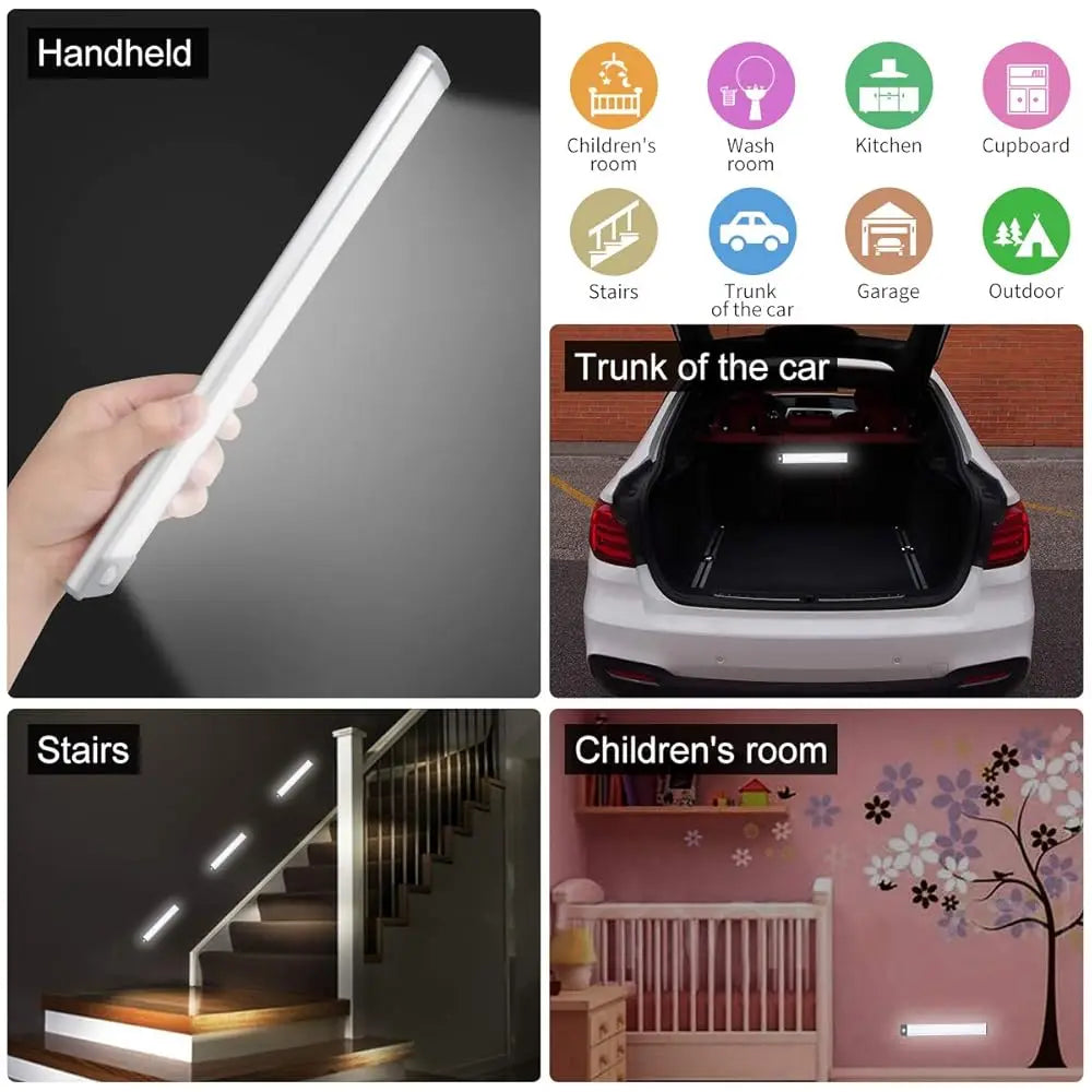 30-Led Motion Sensor Cabinet Light,Under Counter Closet Lighting, Wirel Usb Rechargeable Kitchen Night Lights,Battery Powered
